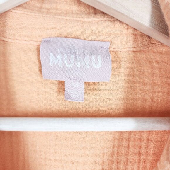 Show Me Your Mumu Womens Button-Up Shirt‎ Medium Peach - Picture 5 of 7